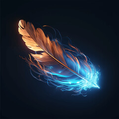 A Magical feather with black background 