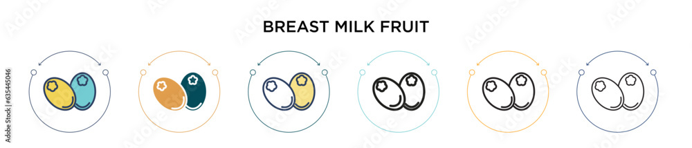 Breast milk fruit icon in filled, thin line, outline and stroke style ...