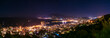 Panoramic night view of Zakynthos island in Greece. View from Bochali village.
