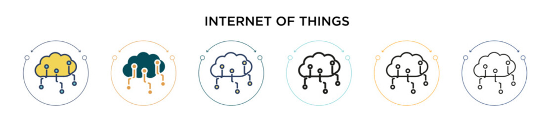 Wall Mural - internet of things icon in filled, thin line, outline and stroke style. vector illustration of two c