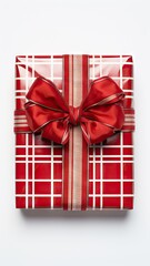 Poster - gift box with ribbon isolated on background created with Generative AI technology