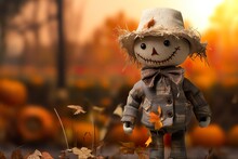 Whimsical Scarecrow Doll: Guard Of The Fields