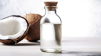 Wall Mural - fresh coconut  and coconut water in the bottle