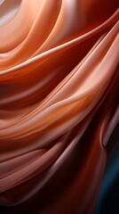 Wall Mural - Elegant fashion flying satin silk cloth design for product display. copper colored cloth piece of fabric background. generative AI