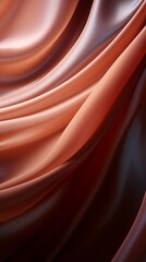 Wall Mural - Elegant fashion flying satin silk cloth design for product display. copper colored cloth piece of fabric background. generative AI