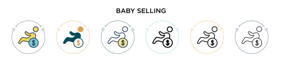 Wall Mural - baby selling icon in filled, thin line, outline and stroke style. vector illustration of two colored