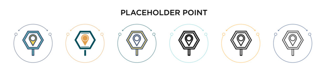Wall Mural - placeholder point icon in filled, thin line, outline and stroke style. vector illustration of two co