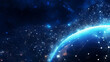 © Diana - The planet in space with network connections lines and blue glow