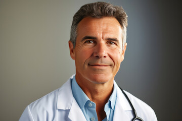 Poster - Joyful Brazilian Doctor Portrait on White Background