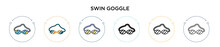 Swin Goggle Icon In Filled, Thin Line, Outline And Stroke Style. Vector Illustration Of Two Colored And Black Swin Goggle Vector Icons Designs Can Be Used For Mobile, Ui, Web