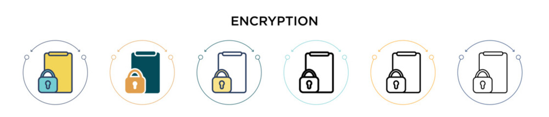 Wall Mural - encryption icon in filled, thin line, outline and stroke style. vector illustration of two colored a