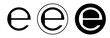 estimated sign. package estimated weight e mark vector icon set. net weight symbol in black color.