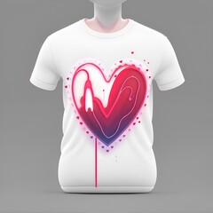 Poster - white t shirt with heart