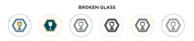 Broken Glass Icon In Filled, Thin Line, Outline And Stroke Style. Vector Illustration Of Two Colored And Black Broken Glass Vector Icons Designs Can Be Used For Mobile, Ui, Web