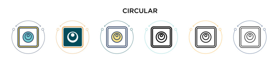 Wall Mural - circular symbol of japan icon in filled, thin line, outline and stroke style. vector illustration of