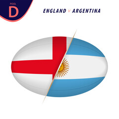 Rugby competition England v Argentina . Rugby versus icon.