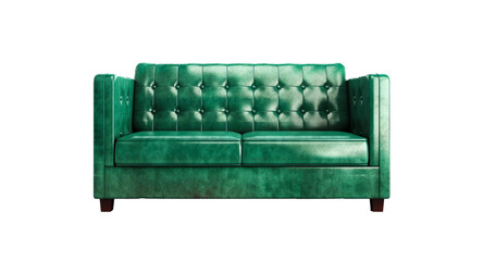 Wall Mural - Modern green sofa isolated on transparent background. PNG