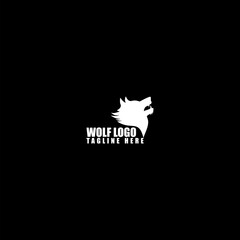 Canvas Print - Wolf logo template icon isolated on dark background