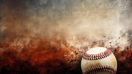 Wall Mural - baseball on a rustic background 