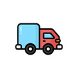 © Rikas Dzihab - Simple Delivery Truck lineal color icon. The icon can be used for websites, print templates, presentation templates, illustrations, etc