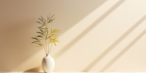 Wall Mural - Minimalist abstract delicate light beige background for product presentation.