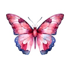 Pink butterfly isolated on white background