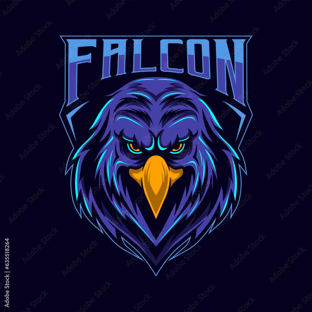 Eagle E-Sport Logo. Falcon Eagle Mascot Logo Design Vector Illustration ...