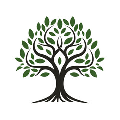 Wall Mural - tree logo, tree of life icon on white background. vector illustration