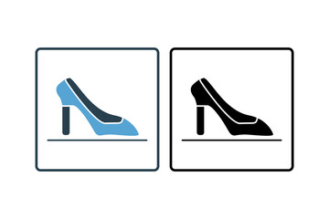 Wall Mural - High Heels Icon. Icon related to clothes. solid icon style. Simple vector design editable