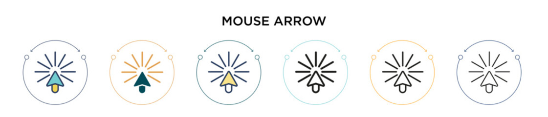 Wall Mural - mouse arrow icon in filled, thin line, outline and stroke style. vector illustration of two colored 