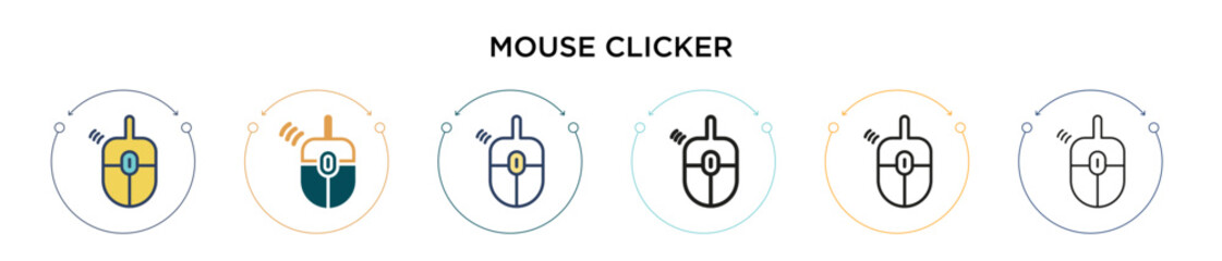 Wall Mural - mouse clicker icon in filled, thin line, outline and stroke style. vector illustration of two colore