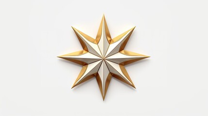 Canvas Print - Macro of gold Christmas star isolated on white background created with Generative AI technology