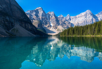 Wall Mural - Moraine Lake during summer in .Banff National Park, Canadian Rockies, Alberta, Canada...Banff National Park, Alberta, Canada