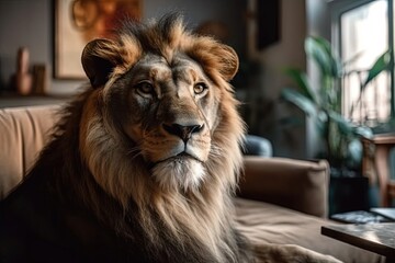 Canvas Print - Lioness Relax At Home