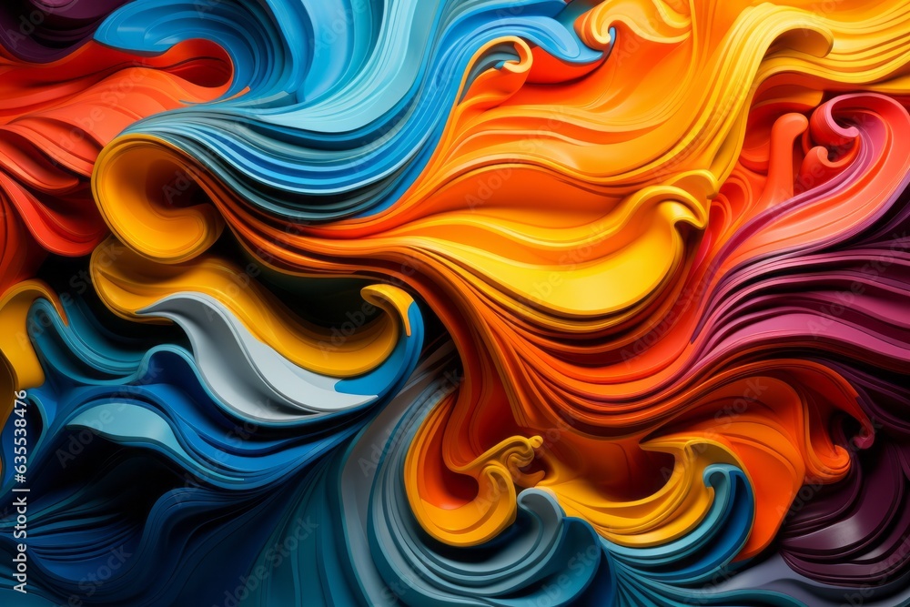 Photo of a vibrant and dynamic abstract background with flowing wavy ...