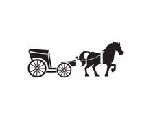 Horse-drawn Carriage Icon Vector, Useful For Brand And Logo Designs