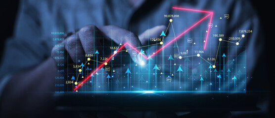 Business Show graphics technology To analyze the income of the organization Through the laptop of the overall picture of the year  assessment ideas in 2024	