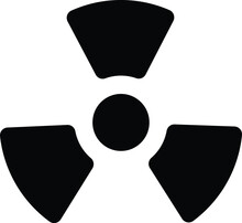 Radioactive Symbol Icon. Nuclear Radiation Warning Sign.