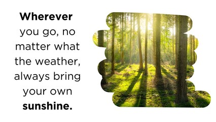 Motivational and inspiring quote vibes. Nature background positive quote. Your are sunshine.