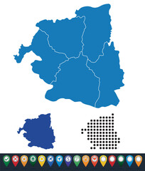 Wall Mural - Set maps of Sud-Vest province