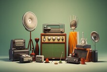 Photographs Of Vintage Objects In A Minimalist Style, Generative AI