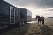3D model displaying a trailer for transporting horses. Generative AI