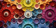Generative AI, Macro Close-up Colorful Paint Background, Rainbow Colors