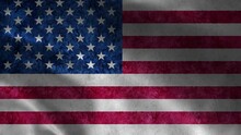 American Flag Waving With Highly Detailed Fabric Texture Seamless Loop Video . Realistic High Quality Render. United States Flag Loopable Background. 4K 60 Fps