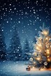 Christmas winter blurred background (vertical image). Christmas tree with snow decorated with garland lights, festive background. Vertical screen background. New year winter art design, widescreen hol