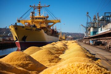 export grain in seaport