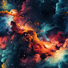 Wall Mural - Galaxy space colorful cosmos repeat pattern