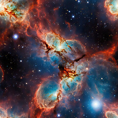 Wall Mural - Galaxy space colorful cosmos repeat pattern