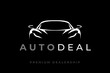 © JoelMasson - Auto sports car logo. Motor vehicle silhouette emblem. Supercar dealership icon. Automotive dealer garage vector illustration.