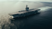 Aircraft Carrier Ship In The Ocean